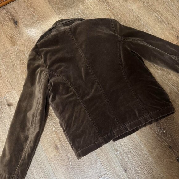Y2K Urban Vibe Chocolate Brown velvet jacket Size‎ S - Picture 5 of 5